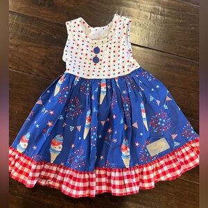 Eleanor Rose Blue and Red Festive Dress